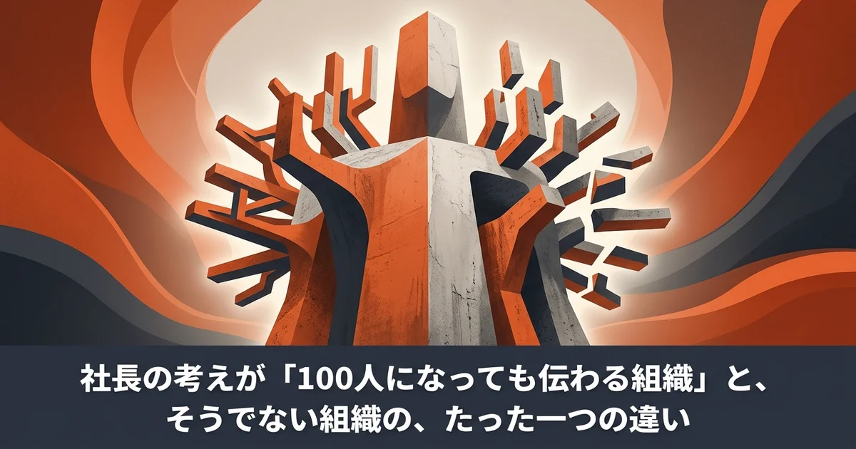 社長の考えが「100人になっても伝わる組織」と、そうでない組織の、たった一つの違い