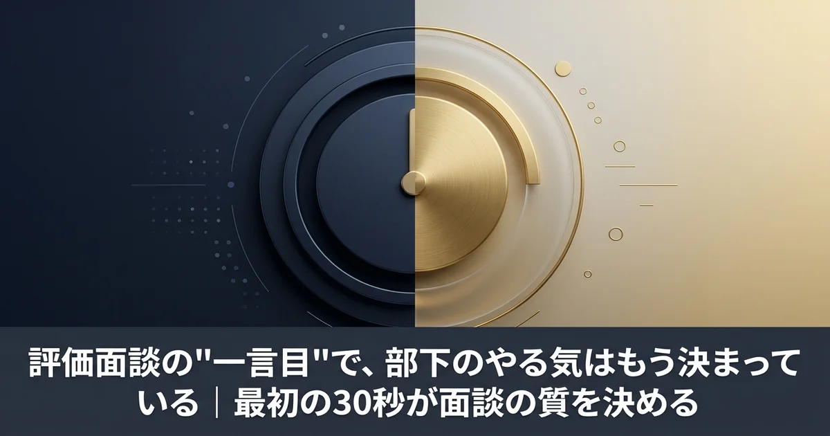 評価面談の"一言目"で、部下のやる気はもう決まっている｜最初の30秒が面談の質を決める