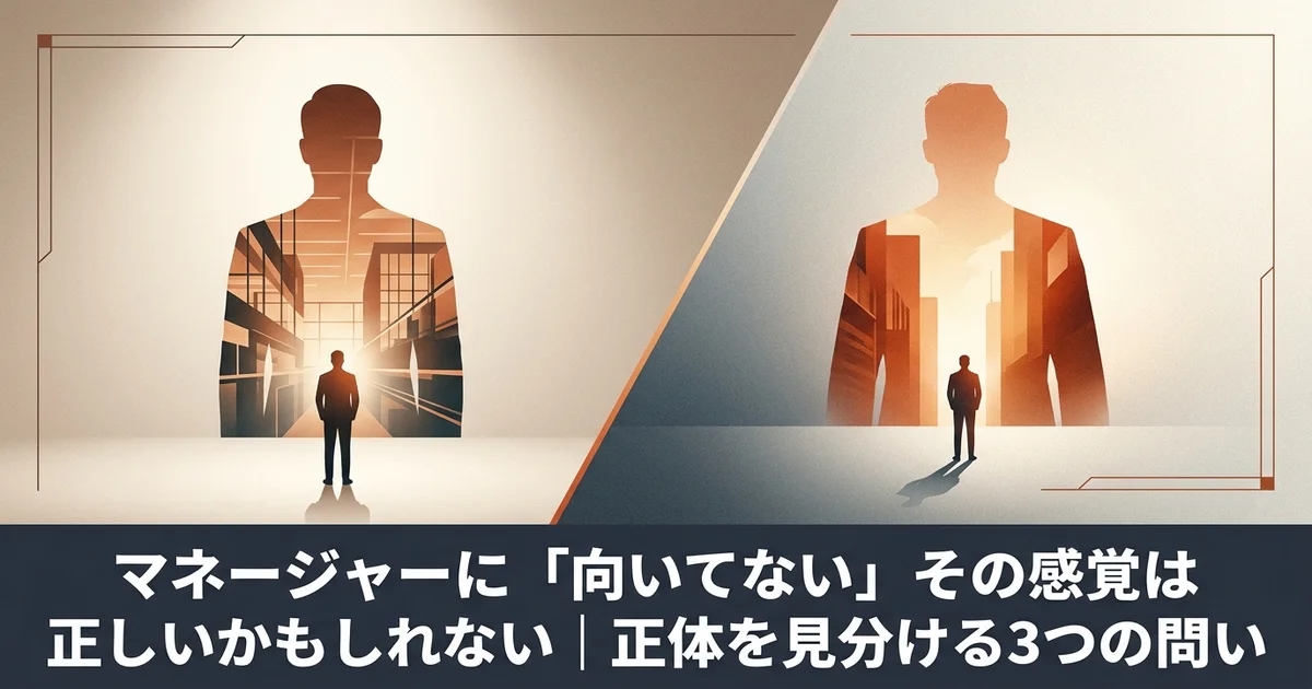 マネージャーに「向いてない」その感覚は正しいかもしれない｜正体を見分ける3つの問い