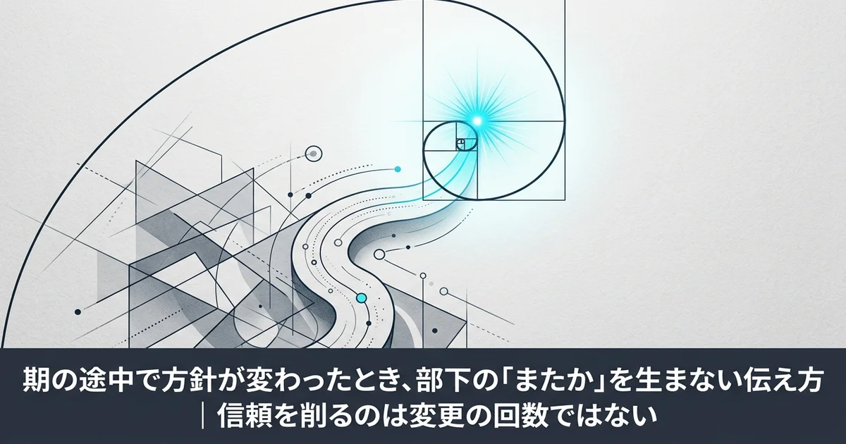 期の途中で方針が変わったとき、部下の仕事は"進んでいるように見えて、実は止まっている"｜差がつくのは、伝える順番