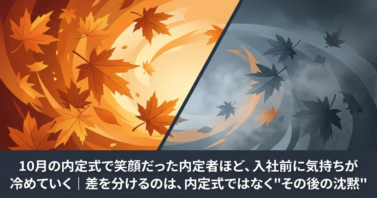 10月の内定式で笑顔だった内定者が、入社前に気持ちが冷めていく｜差を分けるのは、内定式ではなく"その後の沈黙"