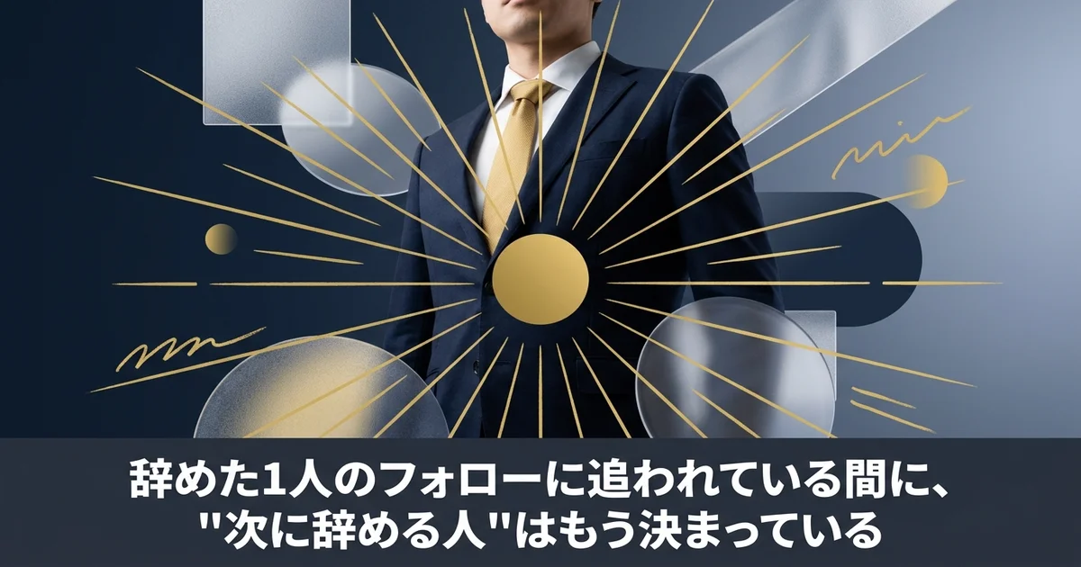 辞めた1人のフォローに追われている間に、"次に辞める人"はもう決まっている