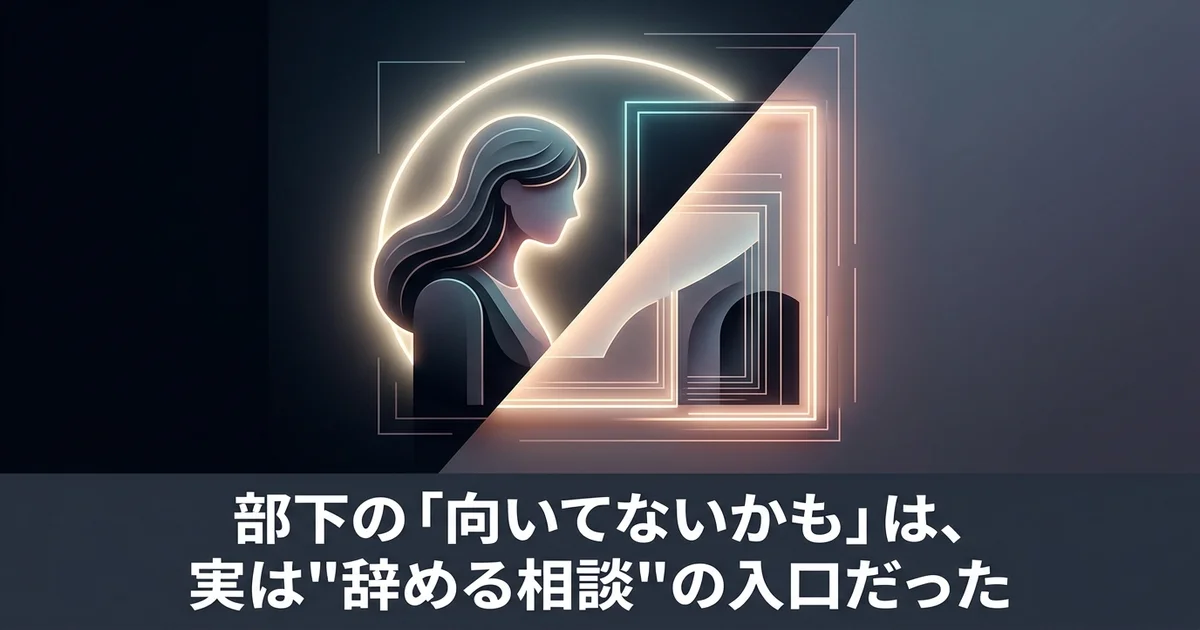 部下の「向いてないかも」は、実は"辞める相談"の入口だった
