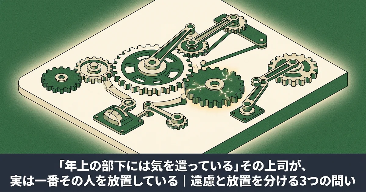 「年上の部下には気を遣っている」その上司が、実は一番その人を放置している｜遠慮と放置を分ける3つの問い