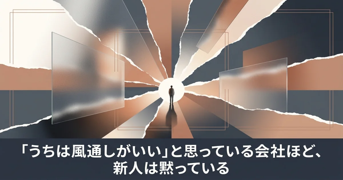 「うちは風通しがいい」と思っている会社ほど、新人は黙っている