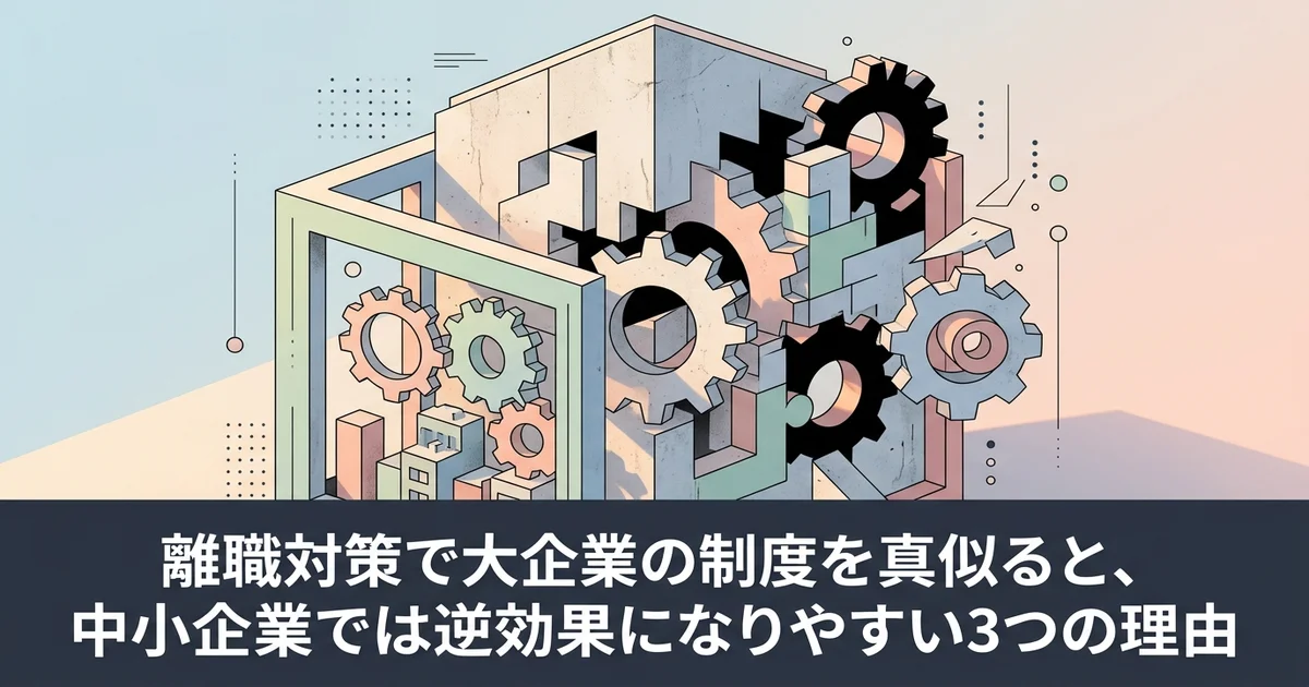 離職対策で大企業の制度を真似ると、中小企業では逆効果になりやすい3つの理由